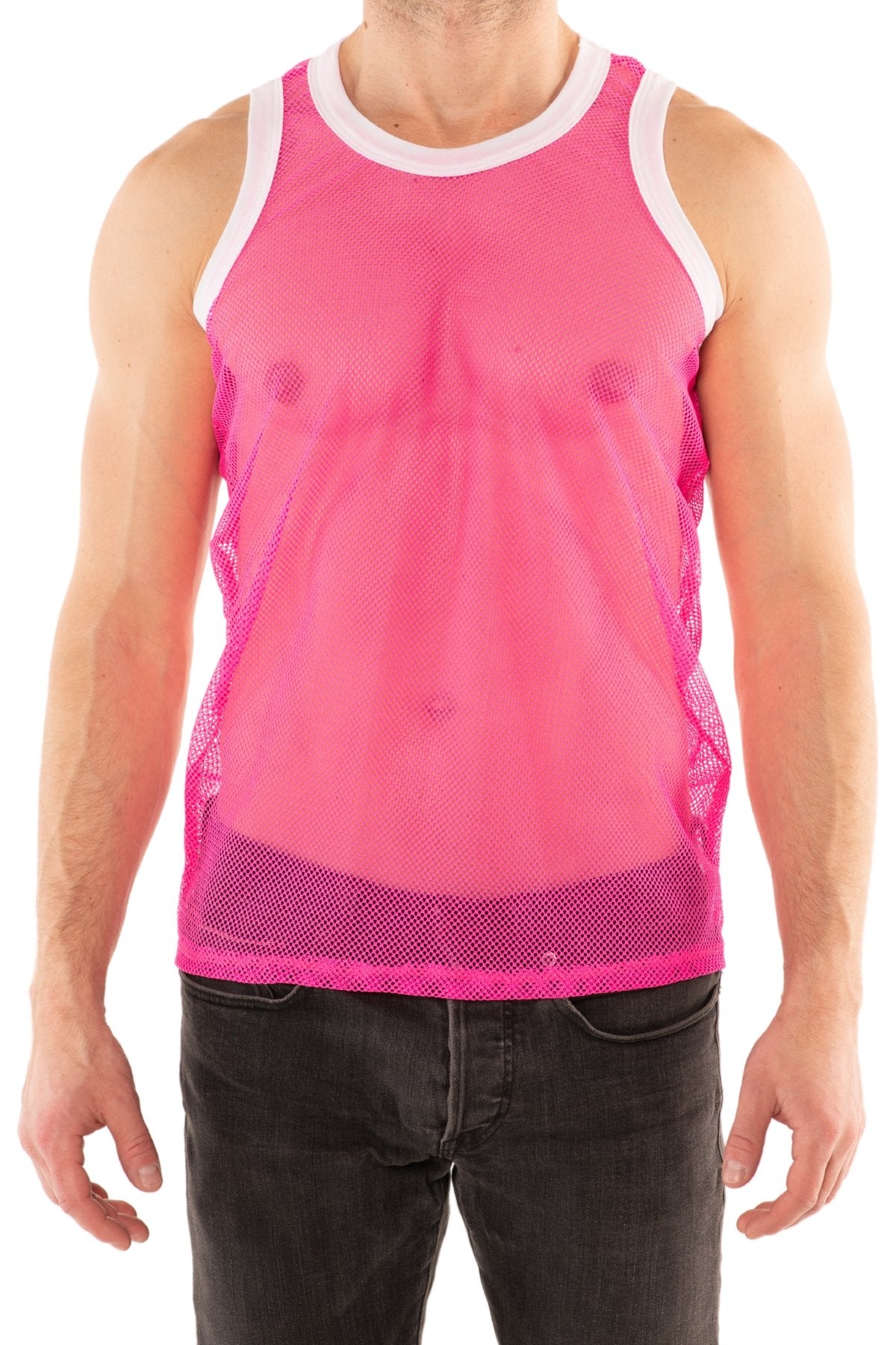 Go Softwear Pink Cabana Mesh Tank