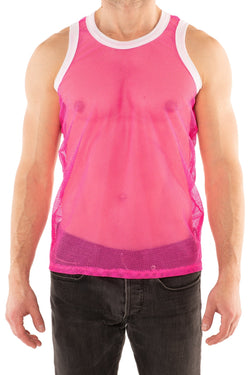 Go Softwear Pink Cabana Mesh Tank thumbnail 1