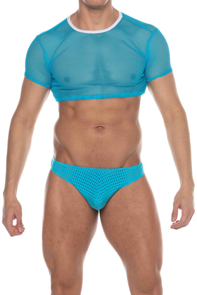 Go Softwear Turquoise Tryst Mesh Half Tee