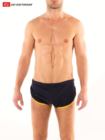 Go softwear Navy and Yellow California Shorty w/Side Split