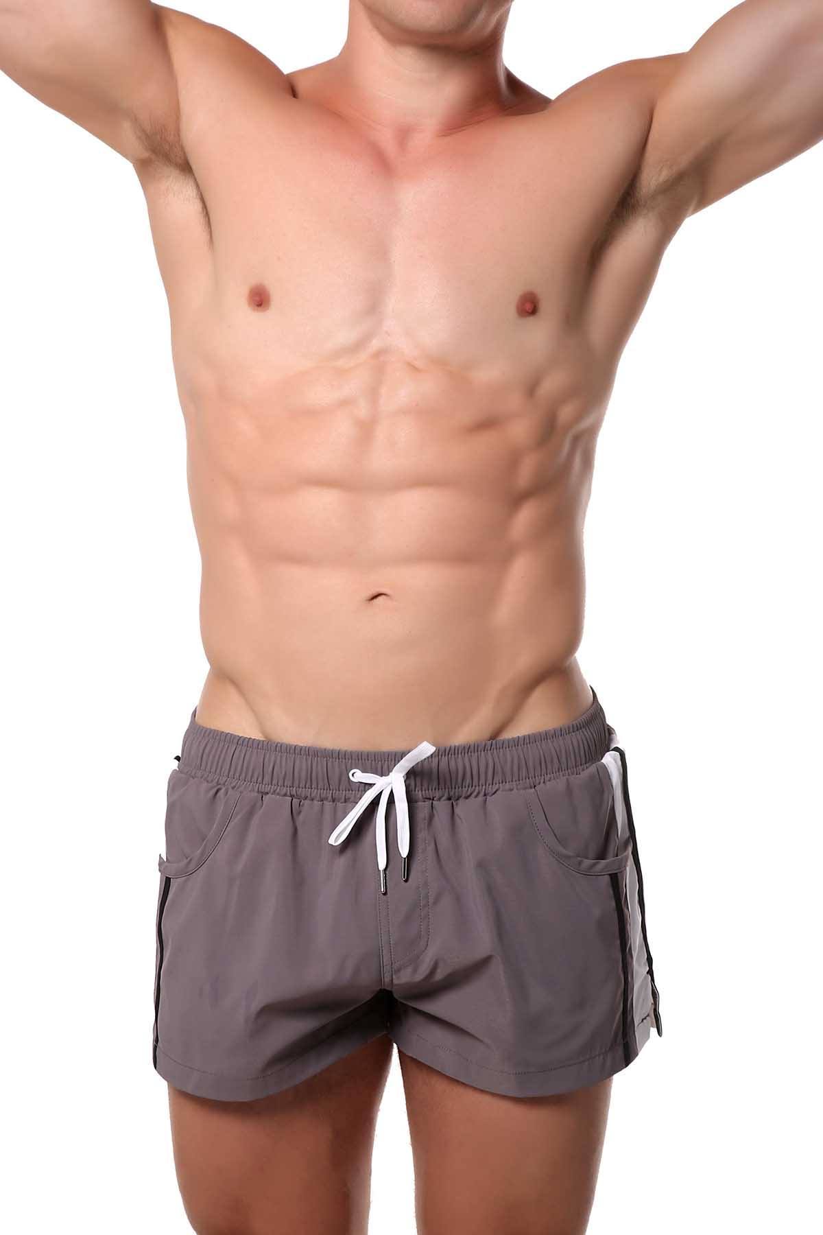 Grey Striped Runner Short