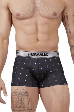 HAWAIR Men's Underwear 42470 Printed Microfiber Trunks Color Black thumbnail 2