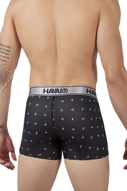 HAWAIR Men's Underwear 42470 Printed Microfiber Trunks Color Black thumbnail 3
