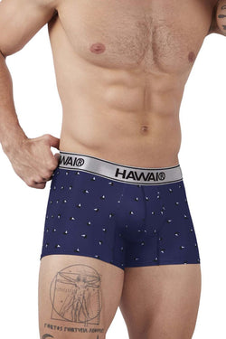 HAWAIR Men's Underwear 42470 Printed Microfiber Trunks Color Blue thumbnail 4