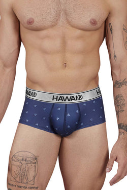 HAWAIR Men's Underwear 42480 Printed Microfiber Briefs Color Blue thumbnail 2