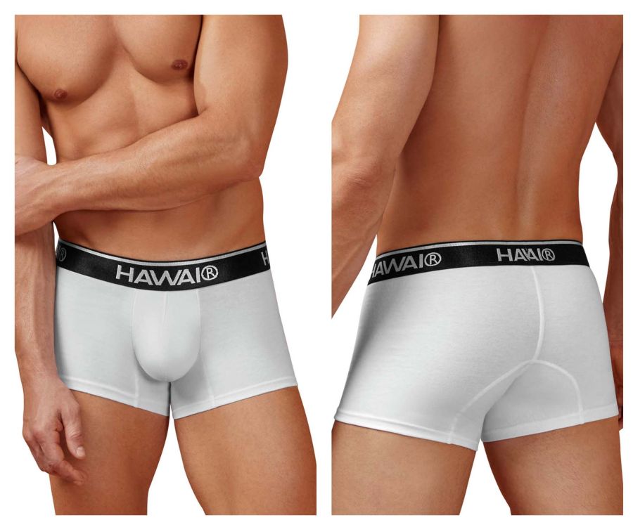HAWAIR Men's Underwear 4986 Cotton blend Trunks Color White-01