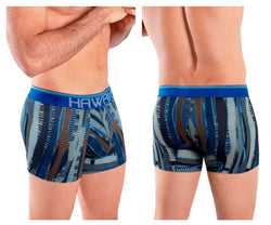 HAWAIR Men's Underwear 42121 Printed Athletic Trunks Color Royal Blue thumbnail 1