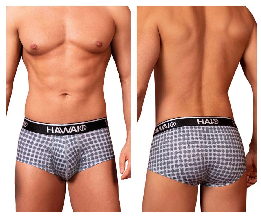 HAWAIR Men's Underwear 42430 Printed Briefs Color Gray