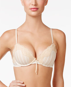 HEIDI By Heidi Klum Mesh/Lace Custom Lift Push-Up in Pristine/Toasted Almond thumbnail 3