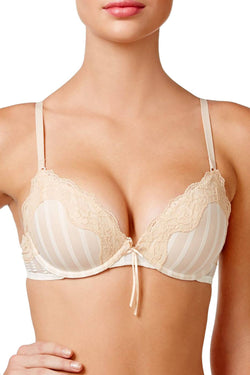 HEIDI By Heidi Klum Mesh/Lace Custom Lift Push-Up in Pristine/Toasted Almond thumbnail 1