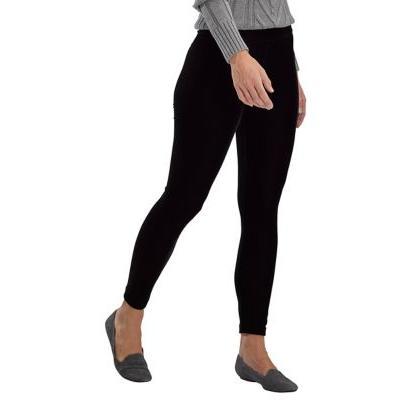 HUE Black Velvet High Rise Leggings