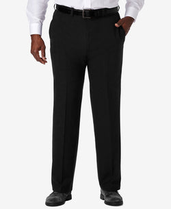 Haggar Big & Tall Cool 18pro Classic-fit Expandable Waist Flat Front Stretch Dress Pants Black thumbnail 1