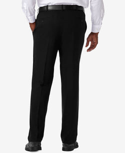 Haggar Big & Tall Cool 18pro Classic-fit Expandable Waist Flat Front Stretch Dress Pants Black thumbnail 3