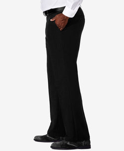 Haggar Big & Tall Cool 18pro Classic-fit Expandable Waist Flat Front Stretch Dress Pants Black thumbnail 4