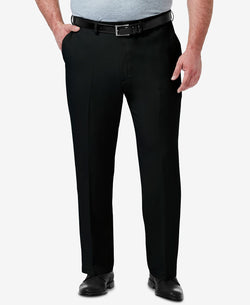 Haggar Big & Tall Premium Comfort Stretch Classic-fit Solid Flat Front Dress Pants Black thumbnail 1