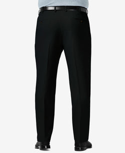 Haggar Big & Tall Premium Comfort Stretch Classic-fit Solid Flat Front Dress Pants Black thumbnail 4