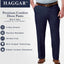 Haggar Big & Tall Premium Comfort Stretch Classic-fit Solid Flat Front Dress Pants Blue