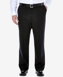 Haggar Big & Tall Premium No Iron Khaki Classic Fit Flat Front Hidden Expandable Waistband Pants Black thumbnail 2