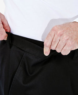 Haggar Big & Tall Premium No Iron Khaki Classic Fit Flat Front Hidden Expandable Waistband Pants Black thumbnail 3
