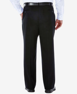Haggar Big & Tall Premium No Iron Khaki Classic Fit Flat Front Hidden Expandable Waistband Pants Black thumbnail 4