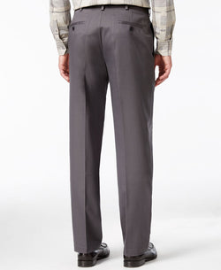 Haggar Big & Tall Premium No Iron Khaki Classic Fit Flat Front Hidden Expandable Waistband Pants Dark Grey thumbnail 2