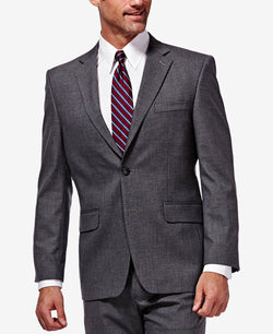 Haggar J.m. Men’s Classic/regular Fit Stretch Sharkskin Suit Jacket Dark Grey thumbnail 1