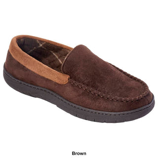 Haggar Microsuede Fleece Lined Brown Venetian Slippers Brown