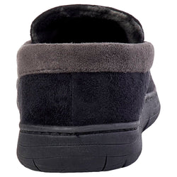 Haggar Microsuede Fleece Lined Venetian Slippers Black Suede thumbnail 3