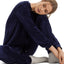 Hanro Long Sleeve Velour Sleep Shirt Intense Blue