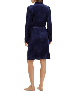 Hanro Velour Wrap Robe Intense Blue thumbnail 2