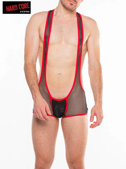 Hard Core Black And Red Frisky Thrust Singlet thumbnail 1