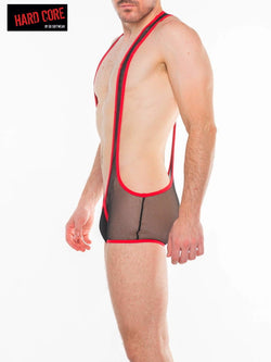 Hard Core Black And Red Frisky Thrust Singlet thumbnail 2
