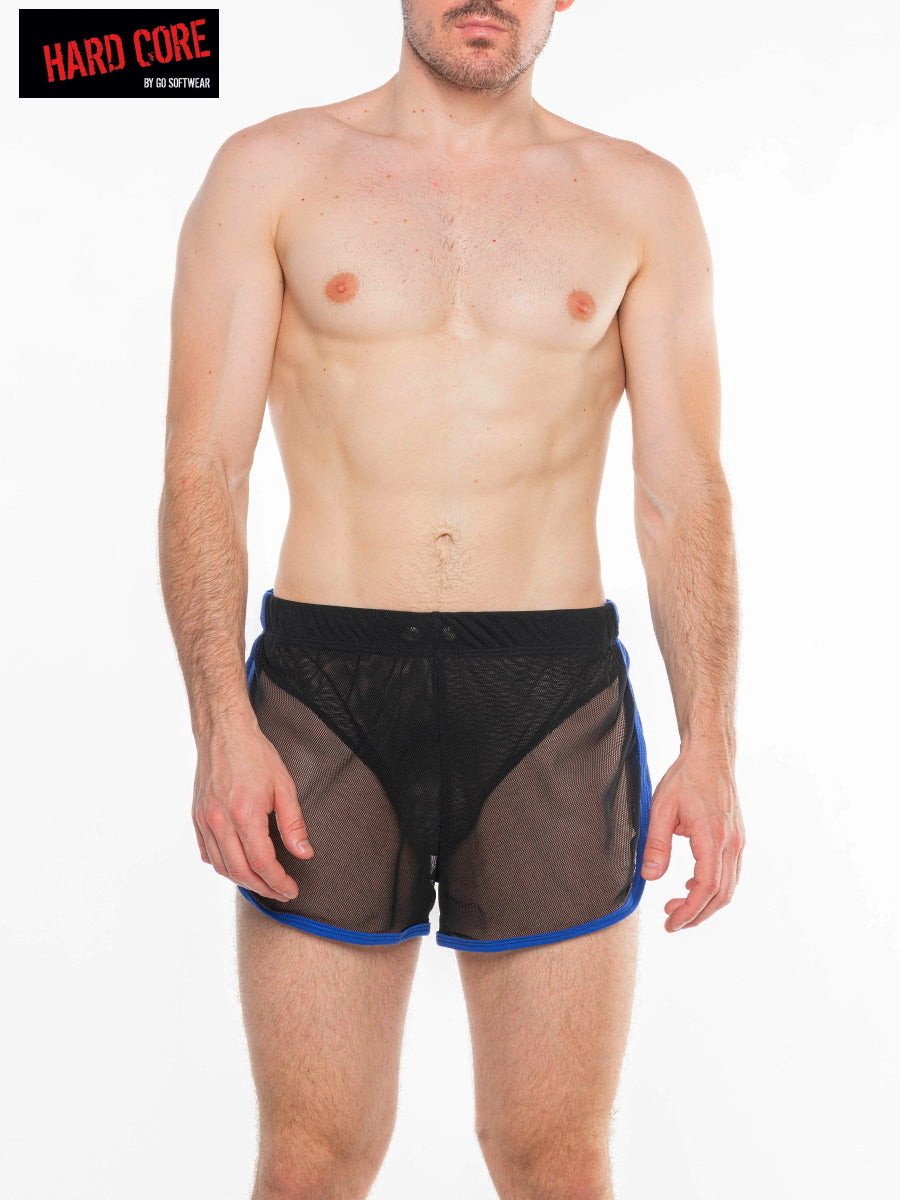 Hard Core Black And Royal Frisky Gym Short With Liner