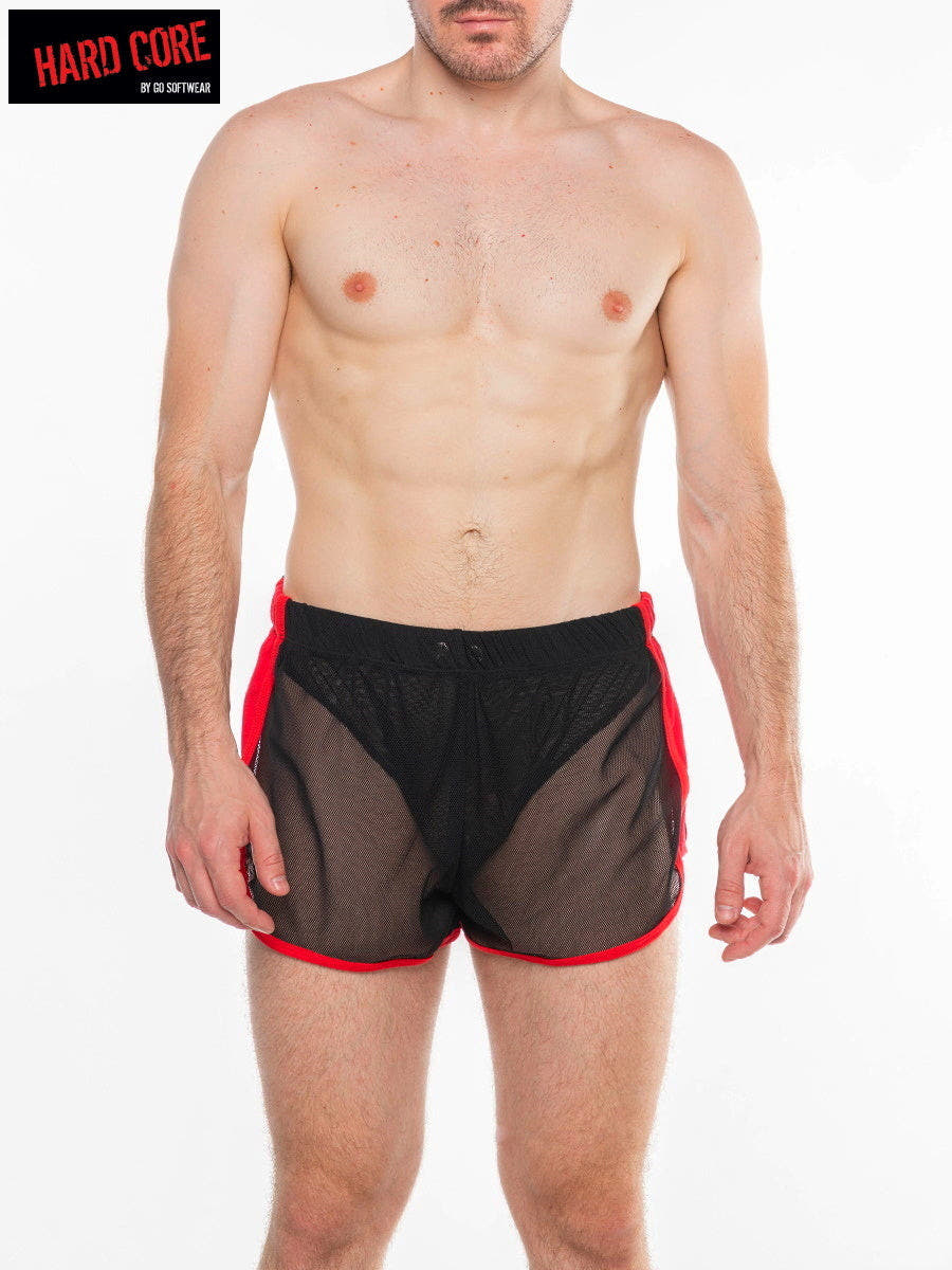 Hard Core Black and Red Frisky Gym Short with Liner