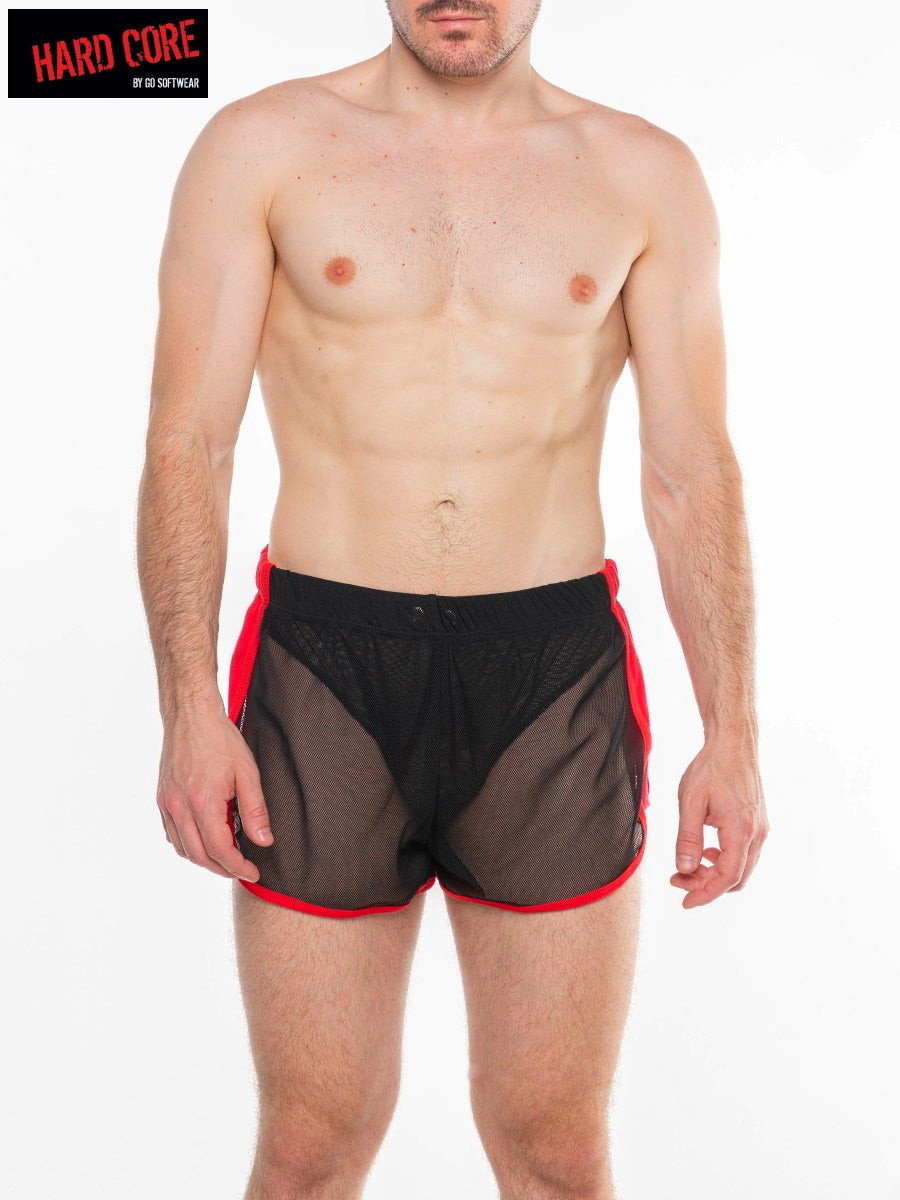 Hard Core Black and Red Frisky Gym Short with Liner
