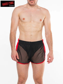 Hard Core Black and Red Frisky Gym Short with Liner thumbnail 2