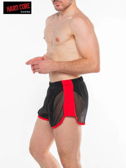 Hard Core Black and Red Frisky Gym Short with Liner thumbnail 1