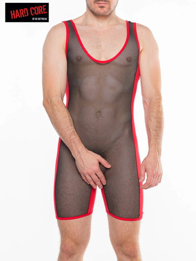 Hard Core Black and Red Frisky Singlet