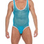 Hard Core Turquoise Tryst Backless Mesh Singlet
