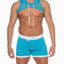 Hard Core Turquoise Tryst Mesh Hooded Harness