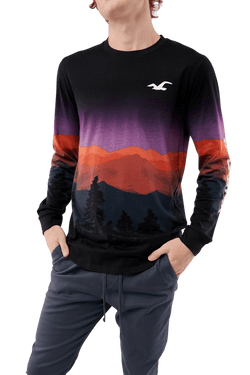 Hollister Curved Hem T-Shirt Black thumbnail 2