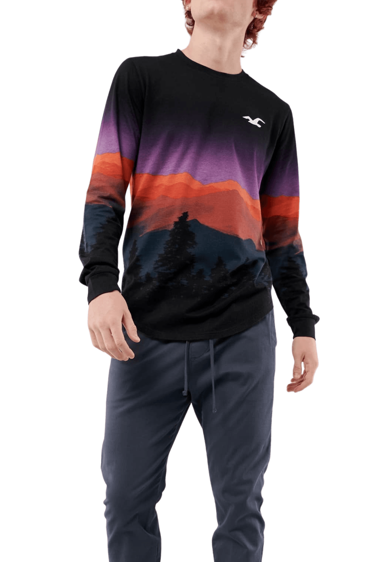 Hollister Curved Hem T-Shirt Black
