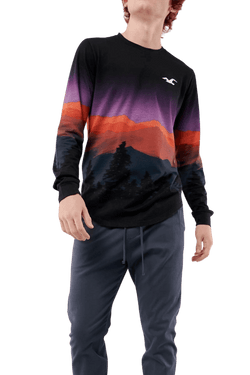 Hollister Curved Hem T-Shirt Black thumbnail 3