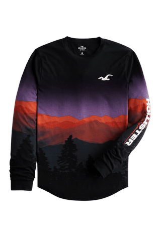 Hollister Curved Hem T-Shirt Black