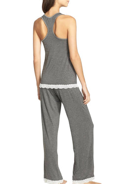 Honeydew Intimates Charcoal/Cream Long Babycakes Pajama Set thumbnail 4
