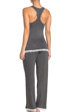 Honeydew Intimates Charcoal/Cream Long Babycakes Pajama Set thumbnail 1