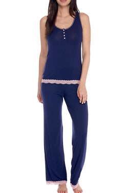 Honeydew Intimates Velvet Blue/Light Pink Long Babycakes Pajama Set thumbnail 3