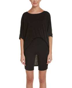 Honeydew Wo Oversized T-shirt And Bike Shorts Pajama Set Black thumbnail 2