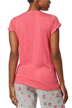 Hue Honeysuckle Light My Fire Graphic-Print Ruffle-Sleeve Lounge Tee thumbnail 4