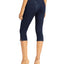 Hue Ultra Soft Denim High Waist Short Capri Leggings Black Indigo Wash